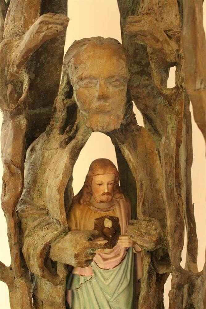 Rzeźba Trójcy Świętej z figurką, Rzeźba sakralna, Remigiusz Dulko
